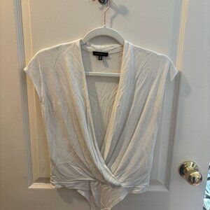 Dynamite Draped Crossover Bodysuit - White Size S